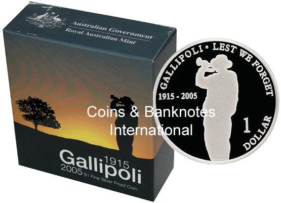 2005 Australia silver $1 (Gallipoli)